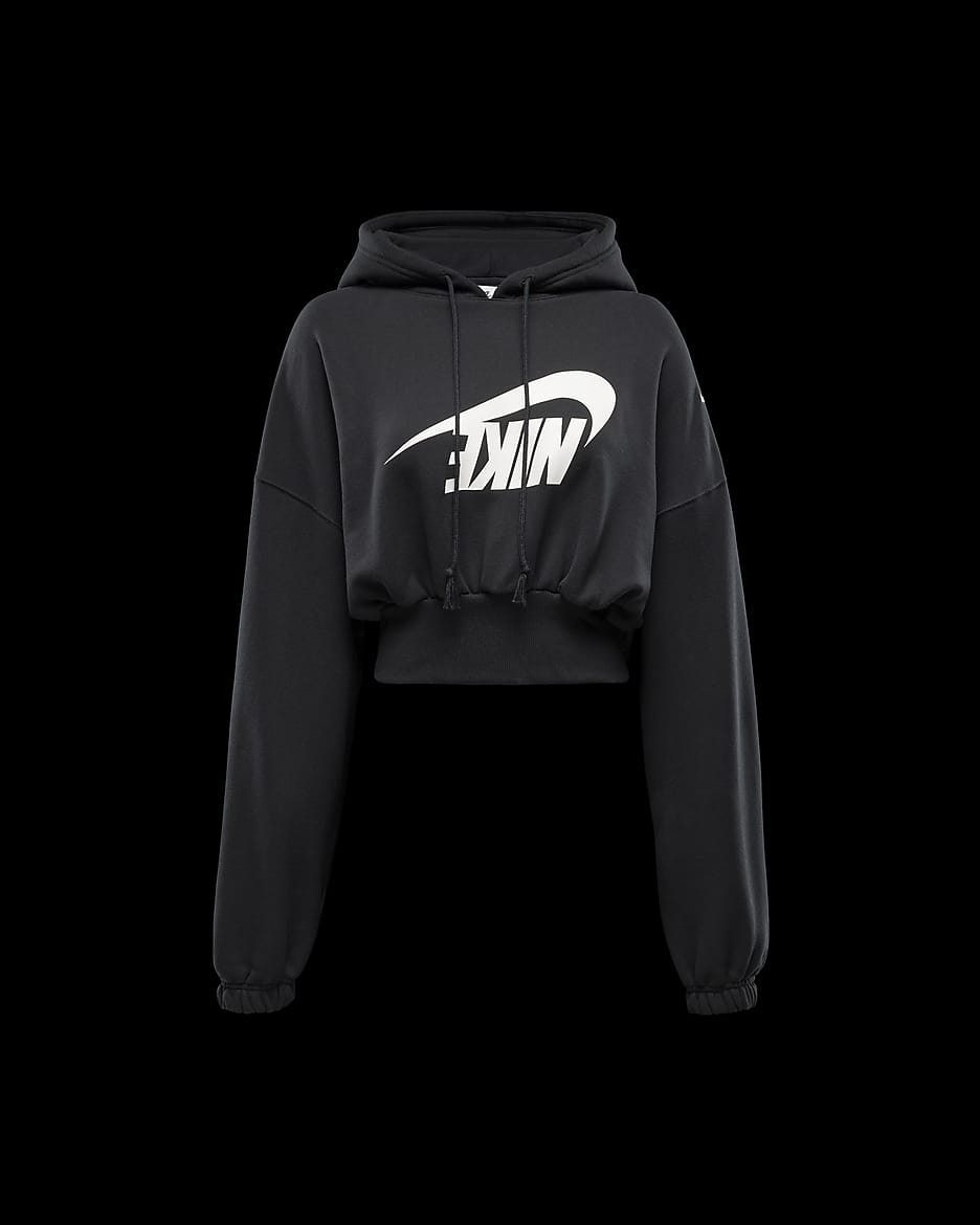 Nike cropped hoodie white best sale